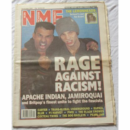 NME 16th October 1993 - Jamiroquai, Apache Indian