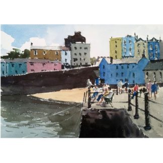 Ken Hayes - Original Watercolour - Looking into North Harbour, Tenby - no: 178