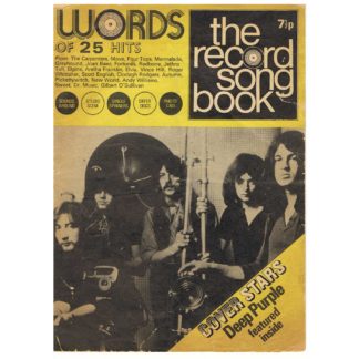 November 1971 - Words, Record Song Book - Deep Purple