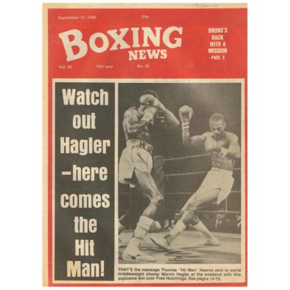 21st September 1984 - Boxing News - Thomas Hearns, Marvin Hagler
