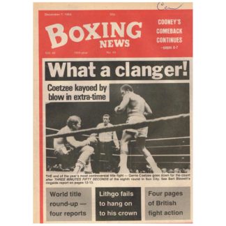 7th December 1984 - Boxing News - Gerrie Coetzee, Greg Page