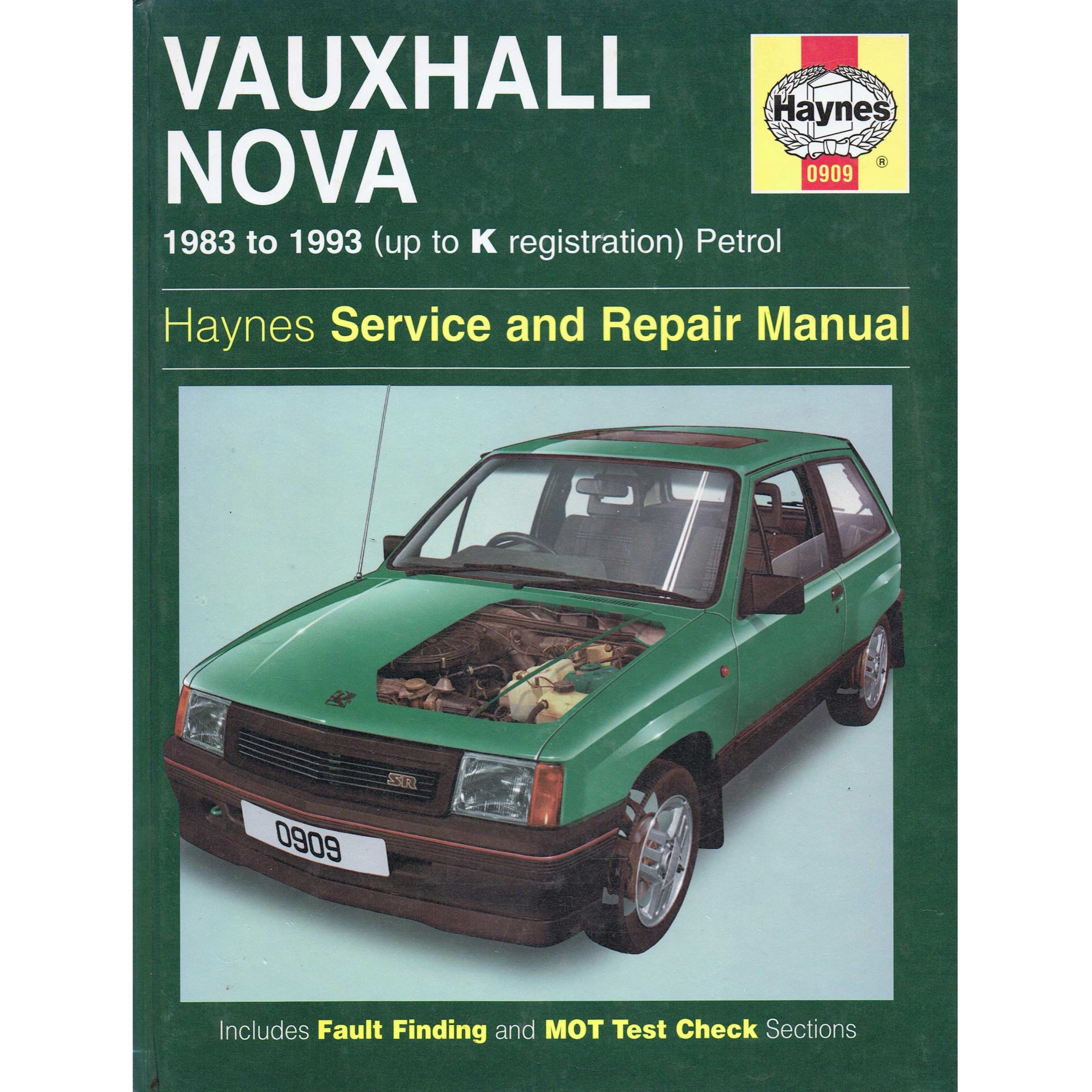Haynes-VAUXHALL NOVA 1983-1993 Benzina assistenza e riparazione manuale NUOVO-T48 
