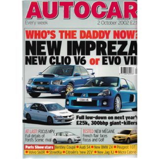 Autocar magazine - 2nd October 2002