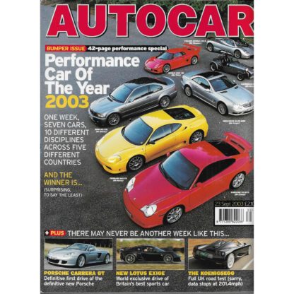 Autocar magazine - 23rd September 2003