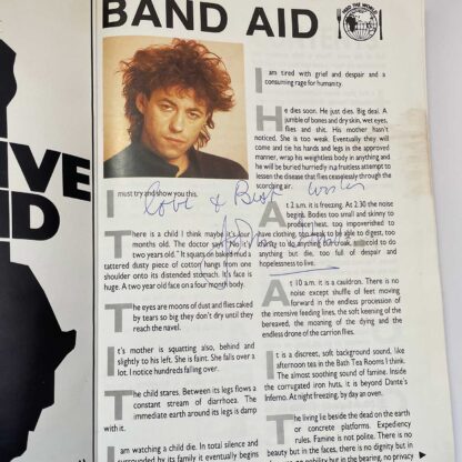 Live Aid 1985 - John Entwistle signature